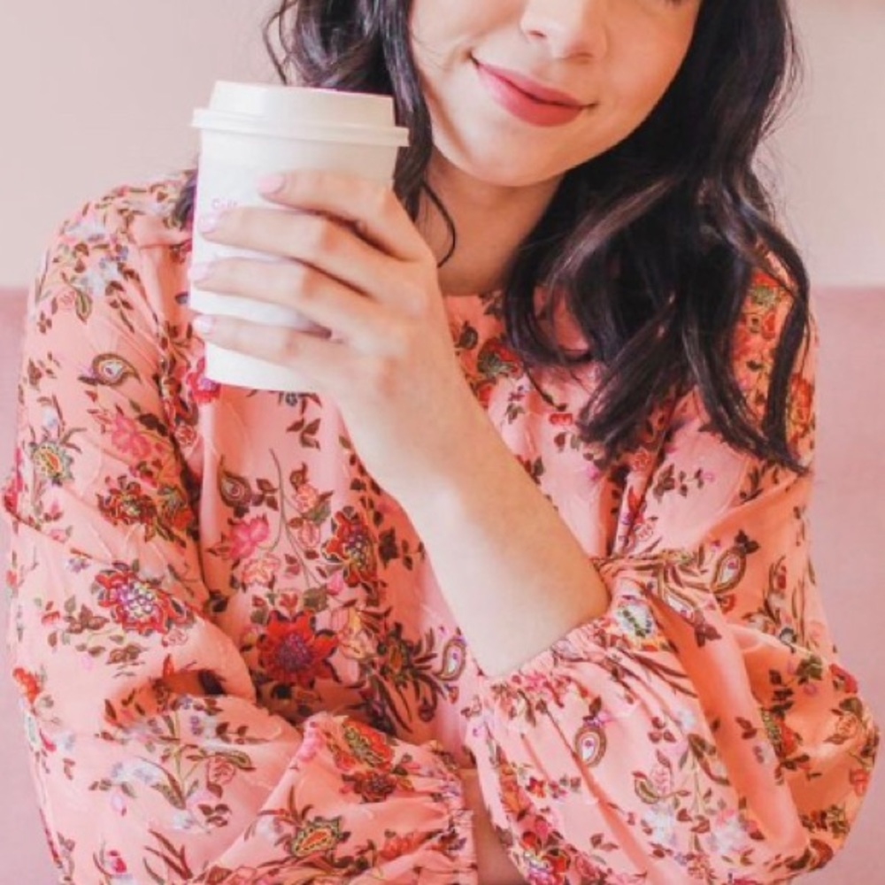 Loft Floral Ballon Sleeve Top